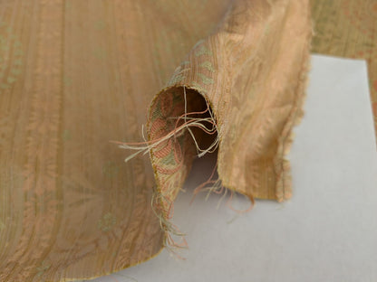 By Yard Fabricut Medallion 100% Silk Stripe In Jasmine Yellow &amp; Pink Green Gold Strie