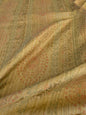 By Yard Fabricut Romantic Medallion 100% Silk Stripe In Jasmine Yellow & Pink Green Gold Strie