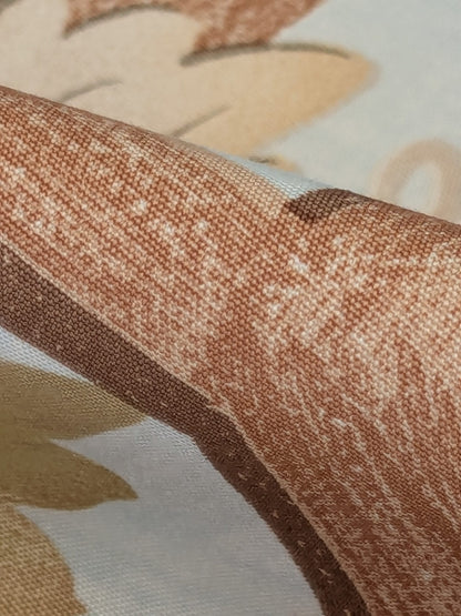 Brunschwig &amp; Fils Vite Grape Vineyard Foliage Viticulture Printed Cotton Satin Light Blue Sky Green