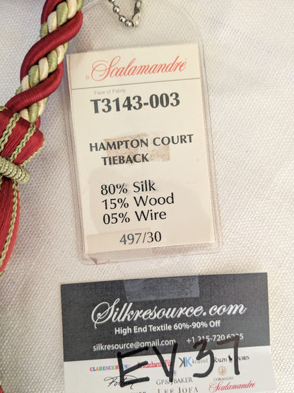 Scalamandre Hampton Court Tieback Red Green Cream Tassel MSRP USD 1058