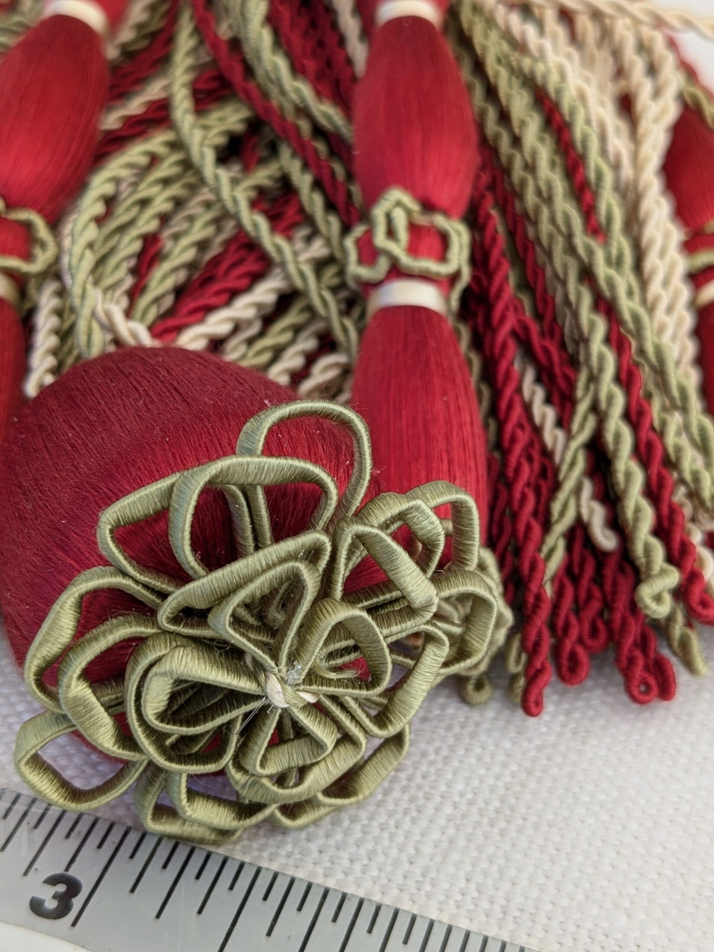 Scalamandre Hampton Court Tieback Red Green Cream Tassel MSRP USD 1058