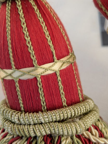 Scalamandre Hampton Court Tieback Red Green Cream Tassel MSRP USD 1058