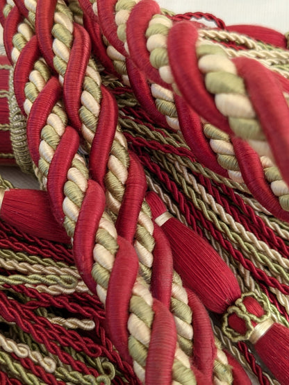 Scalamandre Hampton Court Tieback Red Green Cream Tassel MSRP USD 1058