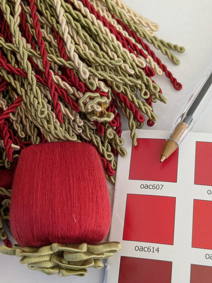 Scalamandre Hampton Court Tieback Red Green Cream Tassel MSRP USD 1058