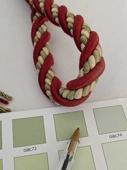 Scalamandre Hampton Court Tieback Red Green Cream Tassel MSRP USD 1058