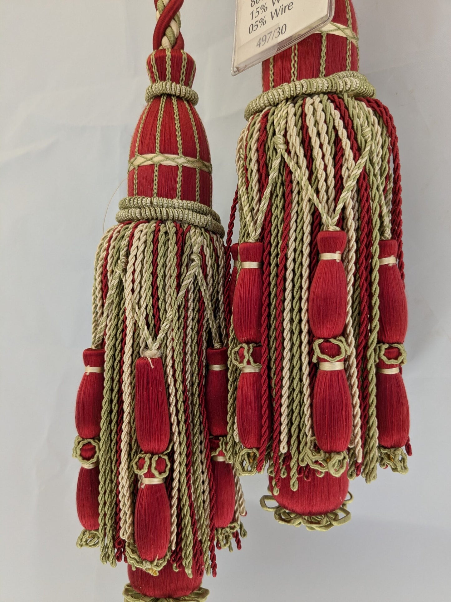 Scalamandre Hampton Court Tieback Red Green Cream Tassel MSRP USD 1058