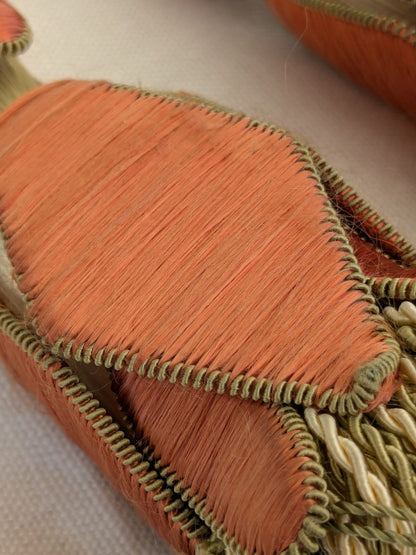 Scalamandre Tulip Tieback Pink Green Cream Tassel Rayon Cotton Wood MSRP USD 1,996