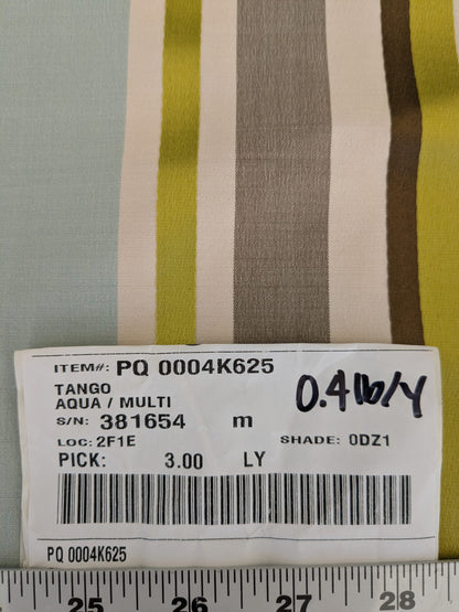 Scalamandre Tango Aqua/Multi Blue Green Rainbow Stripe 100% Silk Jacquard MSRP USD 324/y