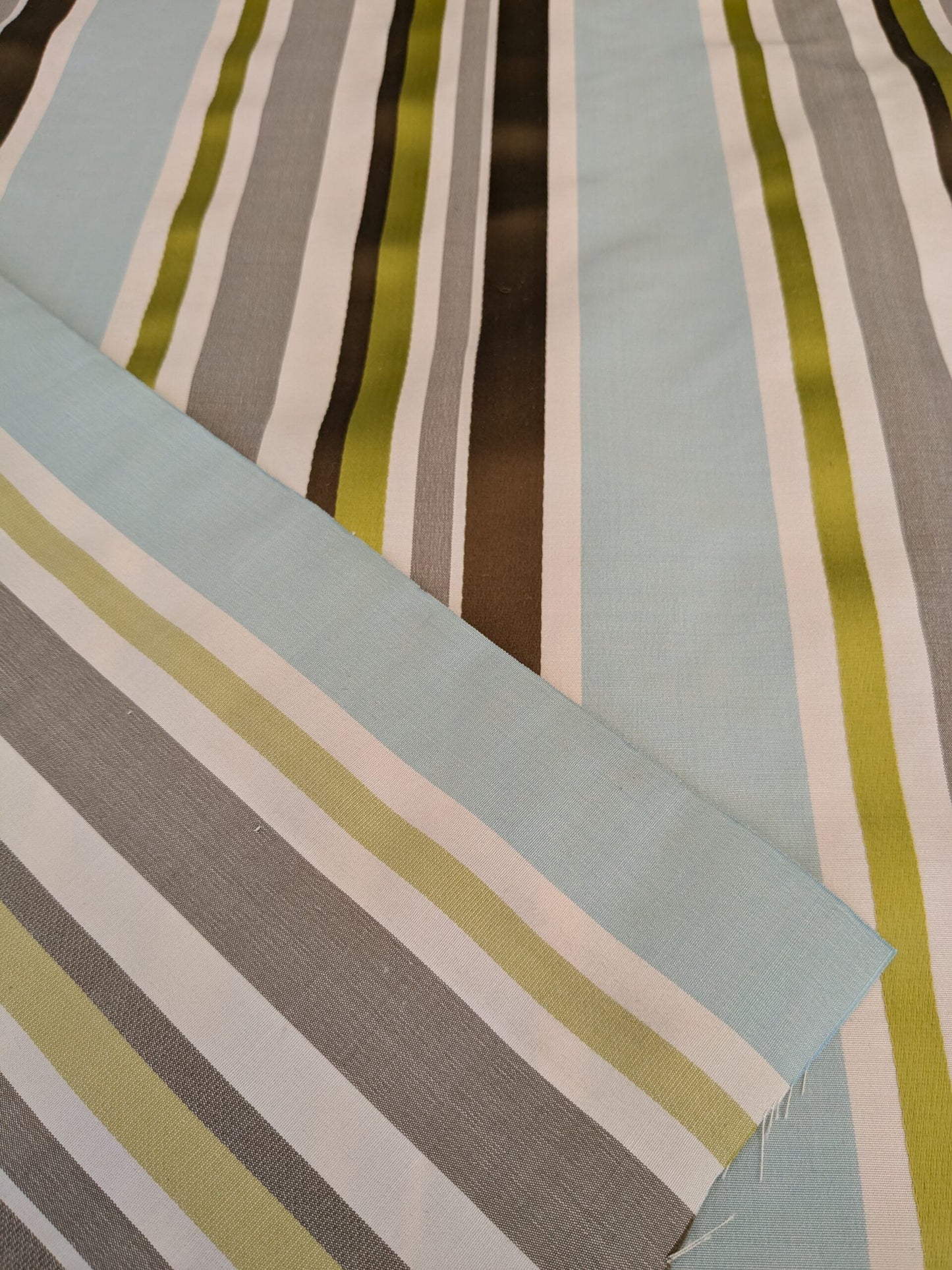 Scalamandre Tango Aqua/Multi Blue Green Rainbow Stripe 100% Silk Jacquard MSRP USD 324/y