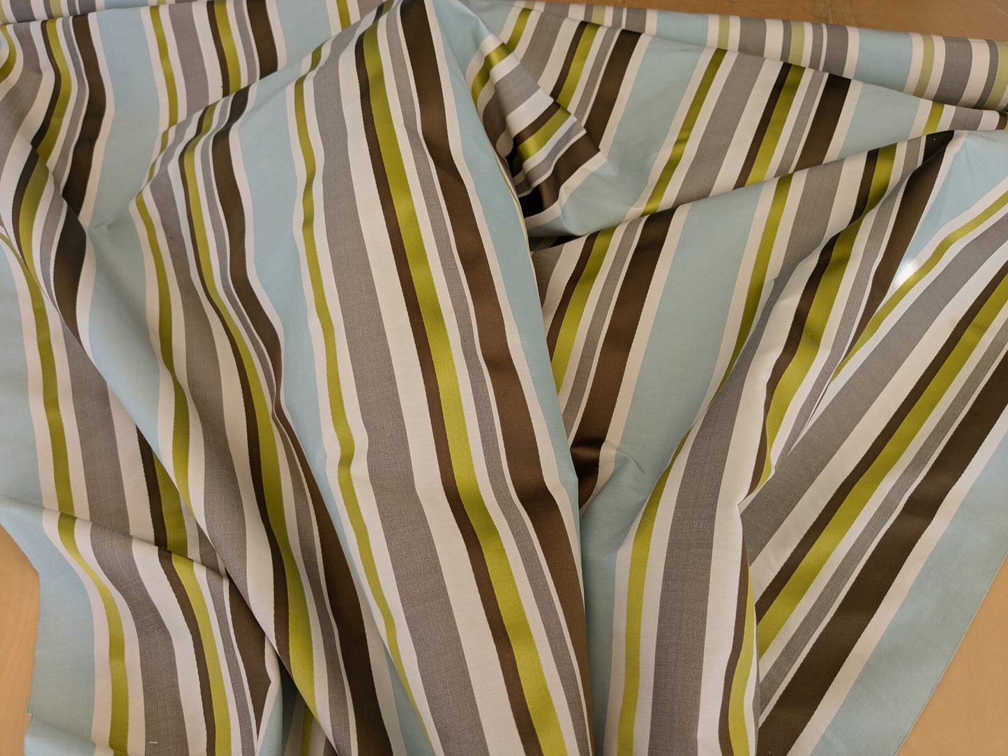 Scalamandre Tango Aqua/Multi Blue Green Rainbow Stripe 100% Silk Jacquard MSRP USD 324/y