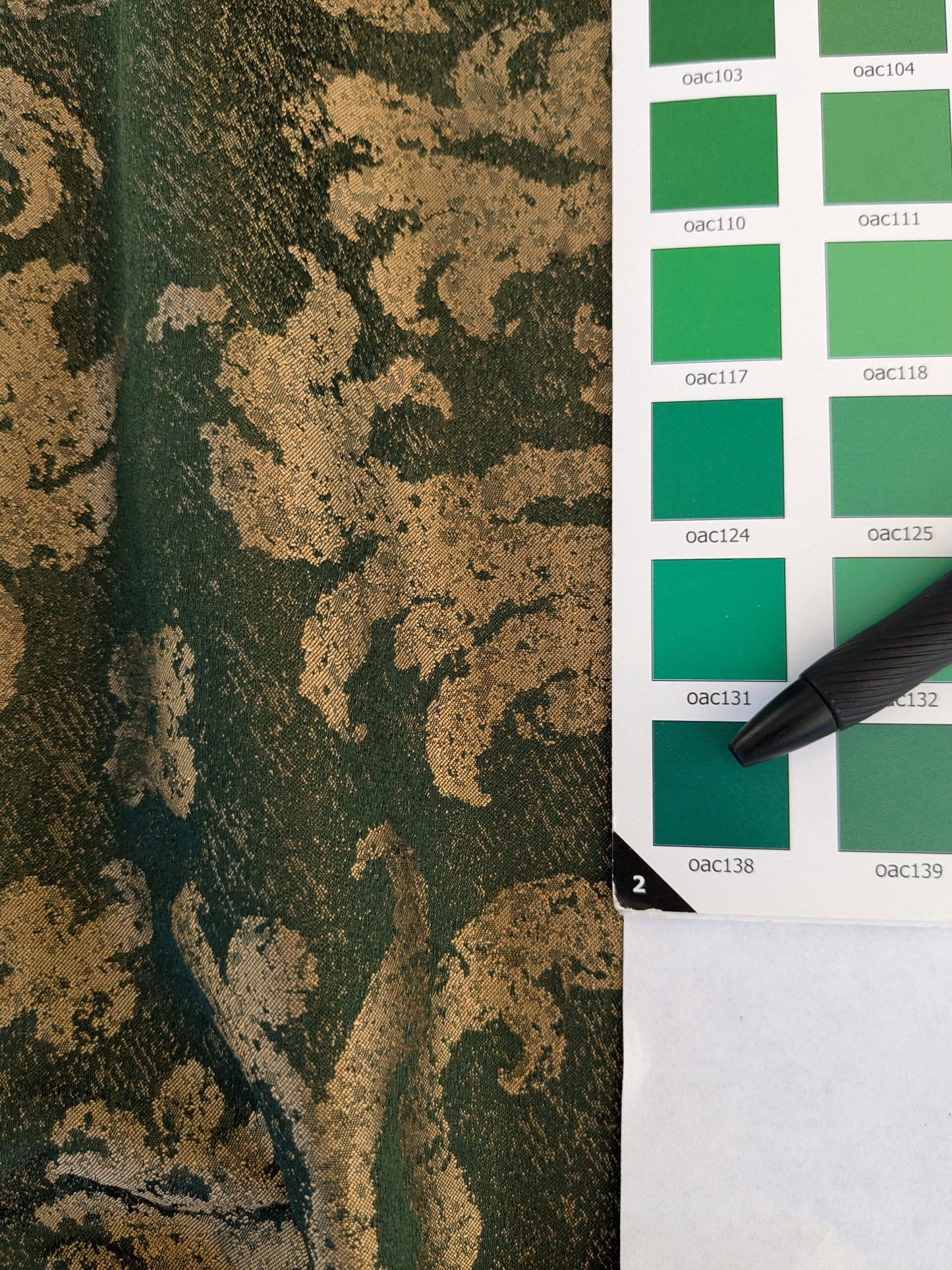 Chinoisery Flower in Vase Bronze Age 100% Silk Damask Emerald Deep Green Radiance! Highest Quality MSRP USD 400+/Yard