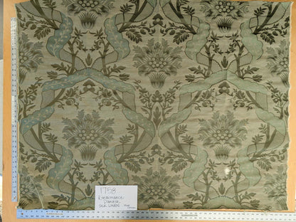 BY Yard Palace Of Iris Renaissance Damask Silk Linen Sage Mint Green MSRP US 400+/yard