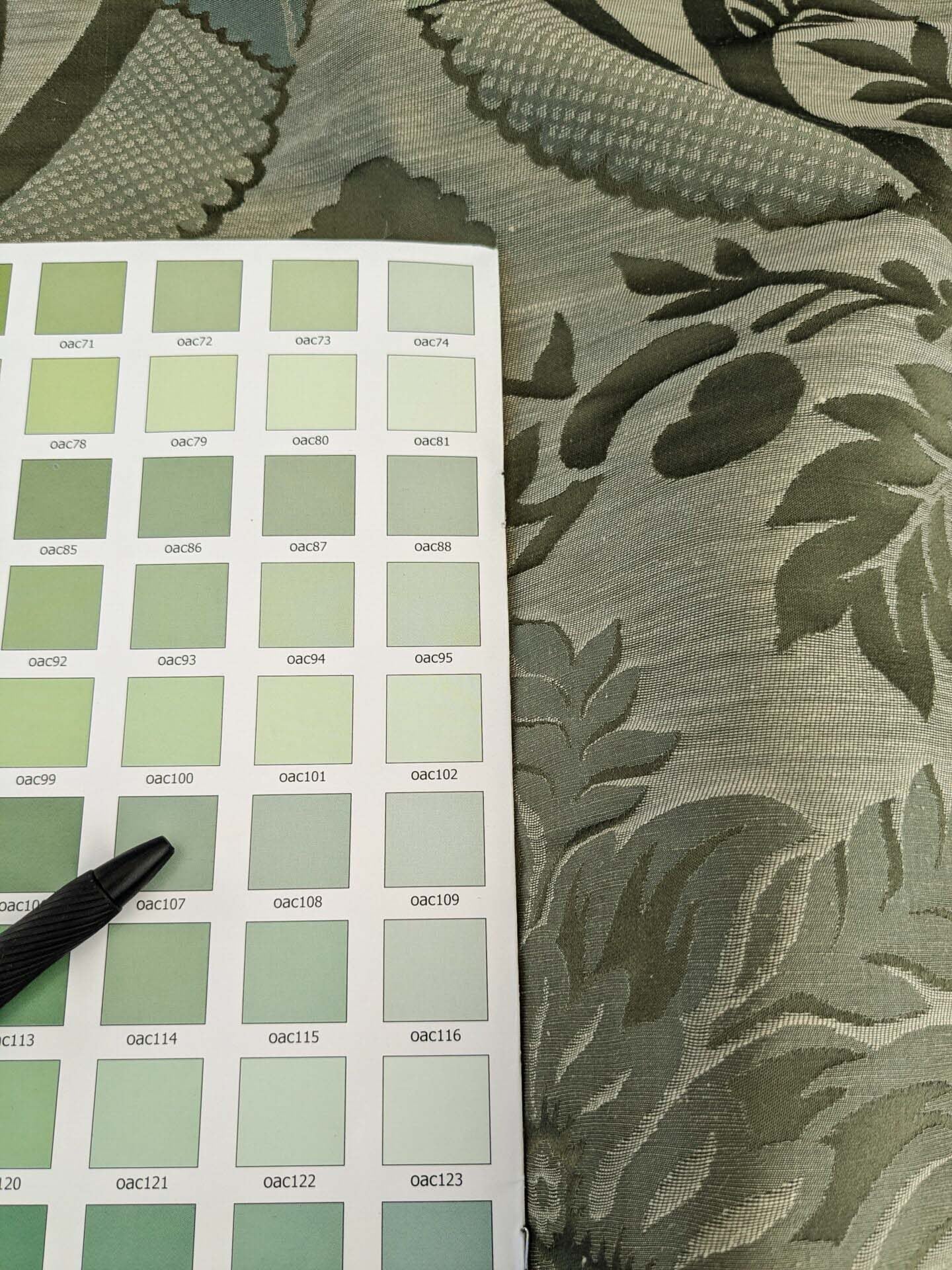 BY Yard Palace Of Iris Renaissance Damask Silk Linen Sage Mint Green MSRP US 400+/yard