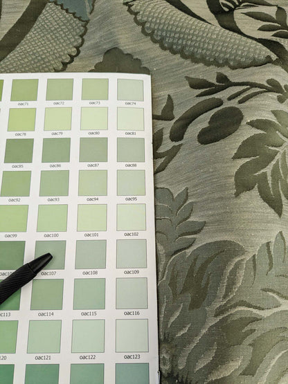 BY Yard Palace Of Iris Renaissance Damask Silk Linen Sage Mint Green MSRP US 400+/yard