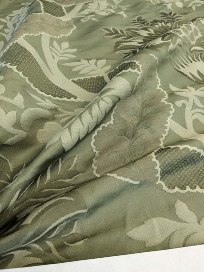 BY Yard Palace Of Iris Renaissance Damask Silk Linen Sage Mint Green MSRP US 400+/yard