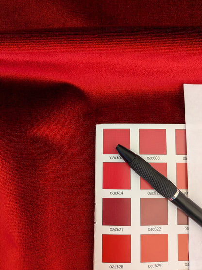 King's Silk Velvet Crimson Red Radiance Highest Quality Heavy 39,000+ martindale MSRP USD 728/Yard