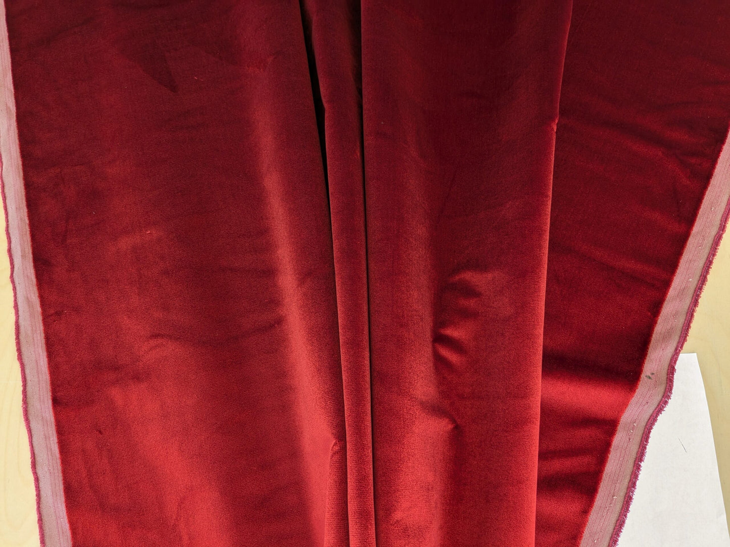 King's Silk Velvet Crimson Red Radiance Highest Quality Heavy 39,000+ martindale MSRP USD 728/Yard