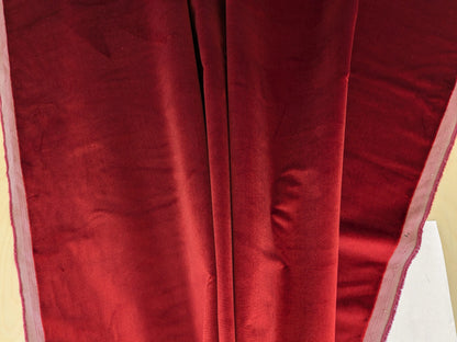 King's Silk Velvet Crimson Red Radiance Highest Quality Heavy 39,000+ martindale MSRP USD 728/Yard