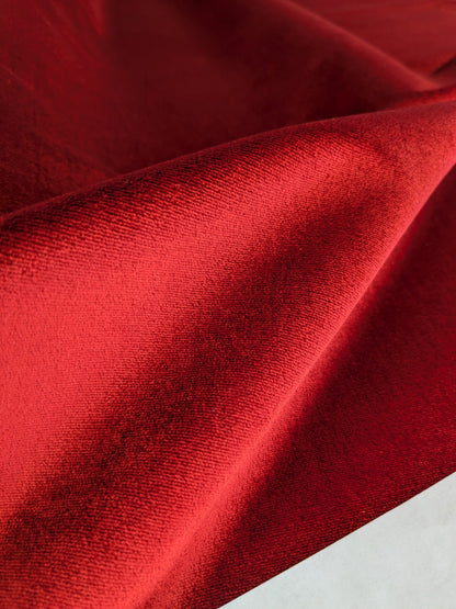 King's Silk Velvet Crimson Red Radiance Highest Quality Heavy 39,000+ martindale MSRP USD 728/Yard