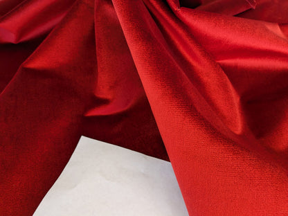 King's Silk Velvet Crimson Red Radiance Highest Quality Heavy 39,000+ martindale MSRP USD 728/Yard