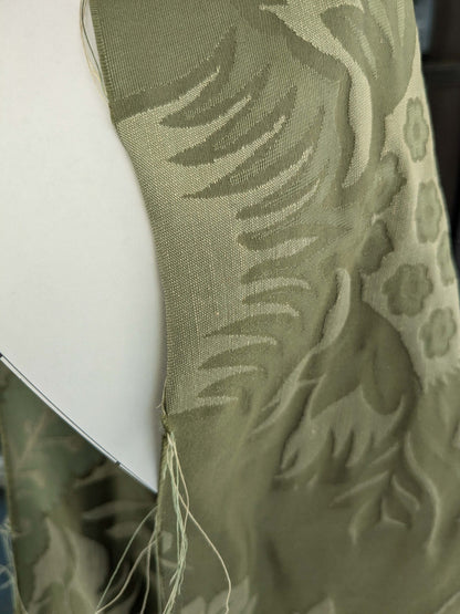 BY Yard Palace Of Iris Renaissance Damask Silk Linen Sage Mint Green MSRP US 400+/yard