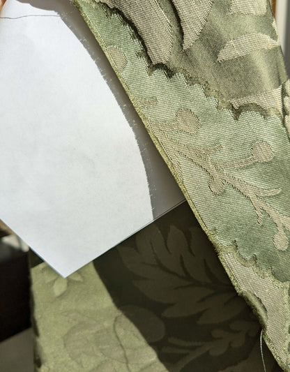 BY Yard Palace Of Iris Renaissance Damask Silk Linen Sage Mint Green MSRP US 400+/yard