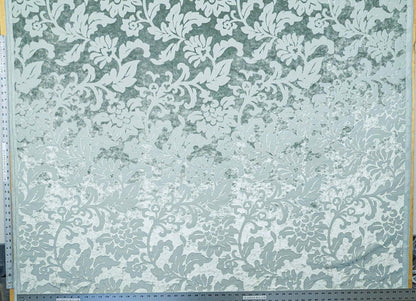 Designer Vienna Evening Icy Aqua Blue Green Cut Velvet