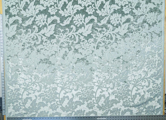 Designer Vienna Evening Icy Aqua Blue Green Cut Velvet