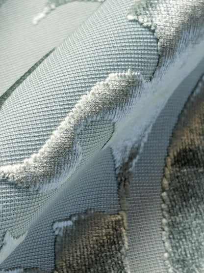 Designer Vienna Evening Icy Aqua Blue Green Cut Velvet