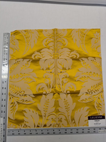 Special Order Scalamandre Lelievre Paris Orion Topaze Yellow Damask Historic Cotton Silk MSRP USD 1090/y