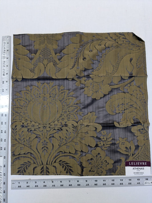 Special Order Scalamandre Lelievre Paris Athenais Etain Gray Silk Wool Damask MSRP USD1082/y