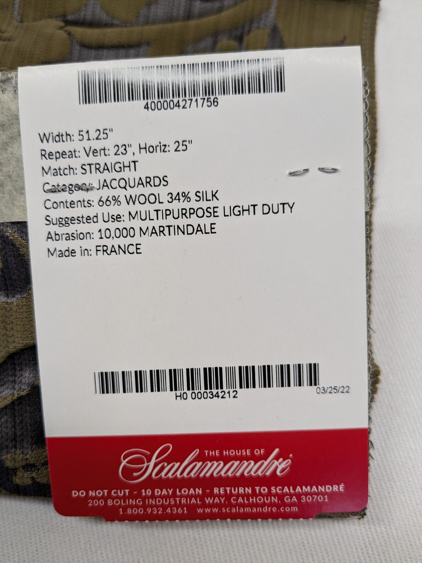 Special Order Scalamandre Lelievre Paris Athenais Etain Gray Silk Wool Damask MSRP USD1082/y