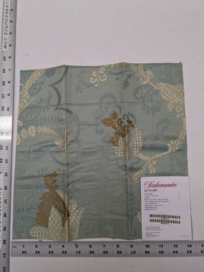 Special Order Scalamandre Colony Fabric Vivaldi Navy &amp; Linen on Blue Botanical Foliage MSRP USD640/y