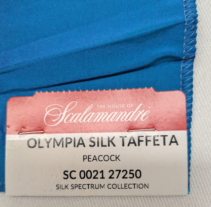 Special Order Scalamandre Olympia Silk Taffeta Peacock Blue Plain MSRP USD 396/y
