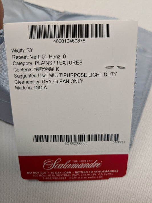 Special Order Scalamandre Dynasty Taffeta Blue Opal Silk Plain Solid MSRP USD 322/y