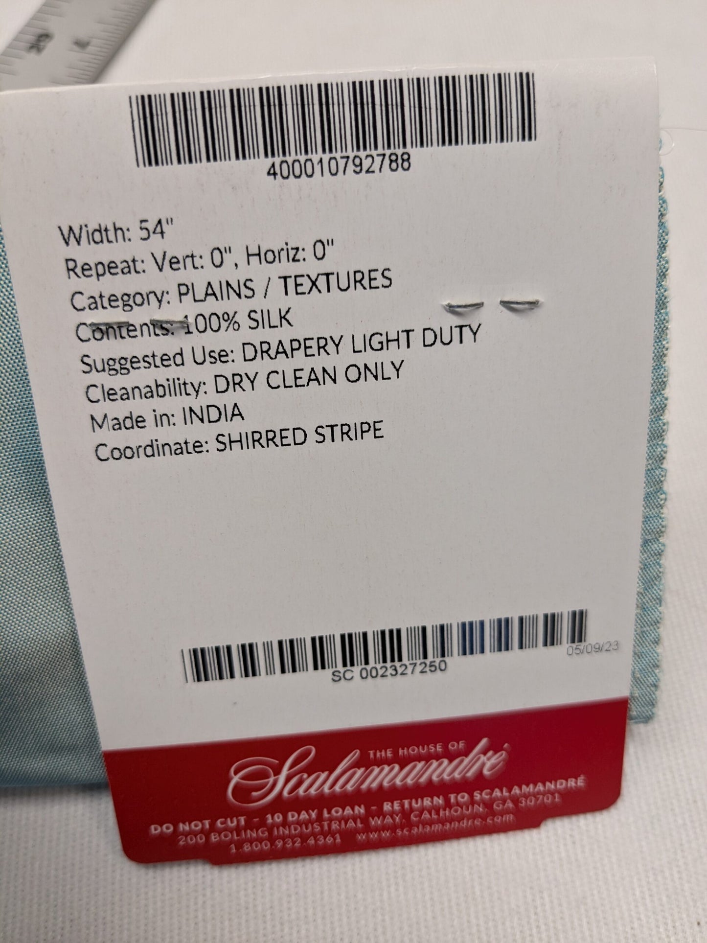 Special Order Scalamandre Olympia Silk Taffeta SPA Light Blue Plain MSRP USD 396/y