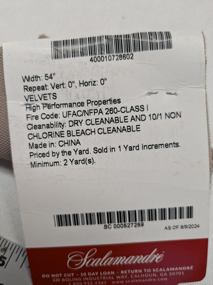 Special Order Scalamandre Porter Earth Brown Plain Velvet MSRP USD MSRP USD164/y