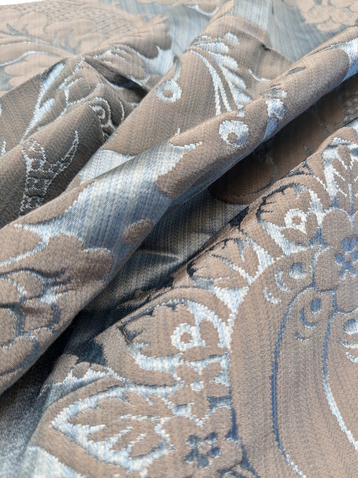 Special Order Scalamandre Lelievre Paris Athenais Mesange Blue Silk Wool Damask MSRP USD1172/y