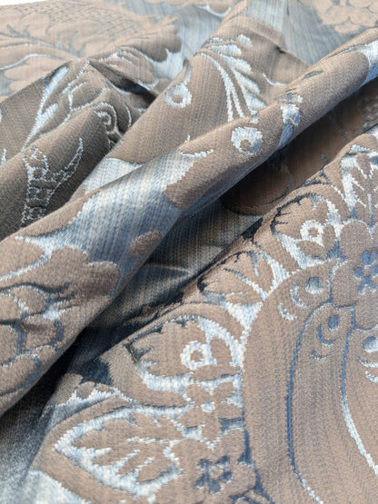 Special Order Scalamandre Lelievre Paris Athenais Mesange Blue Silk Wool Damask MSRP USD1172/y