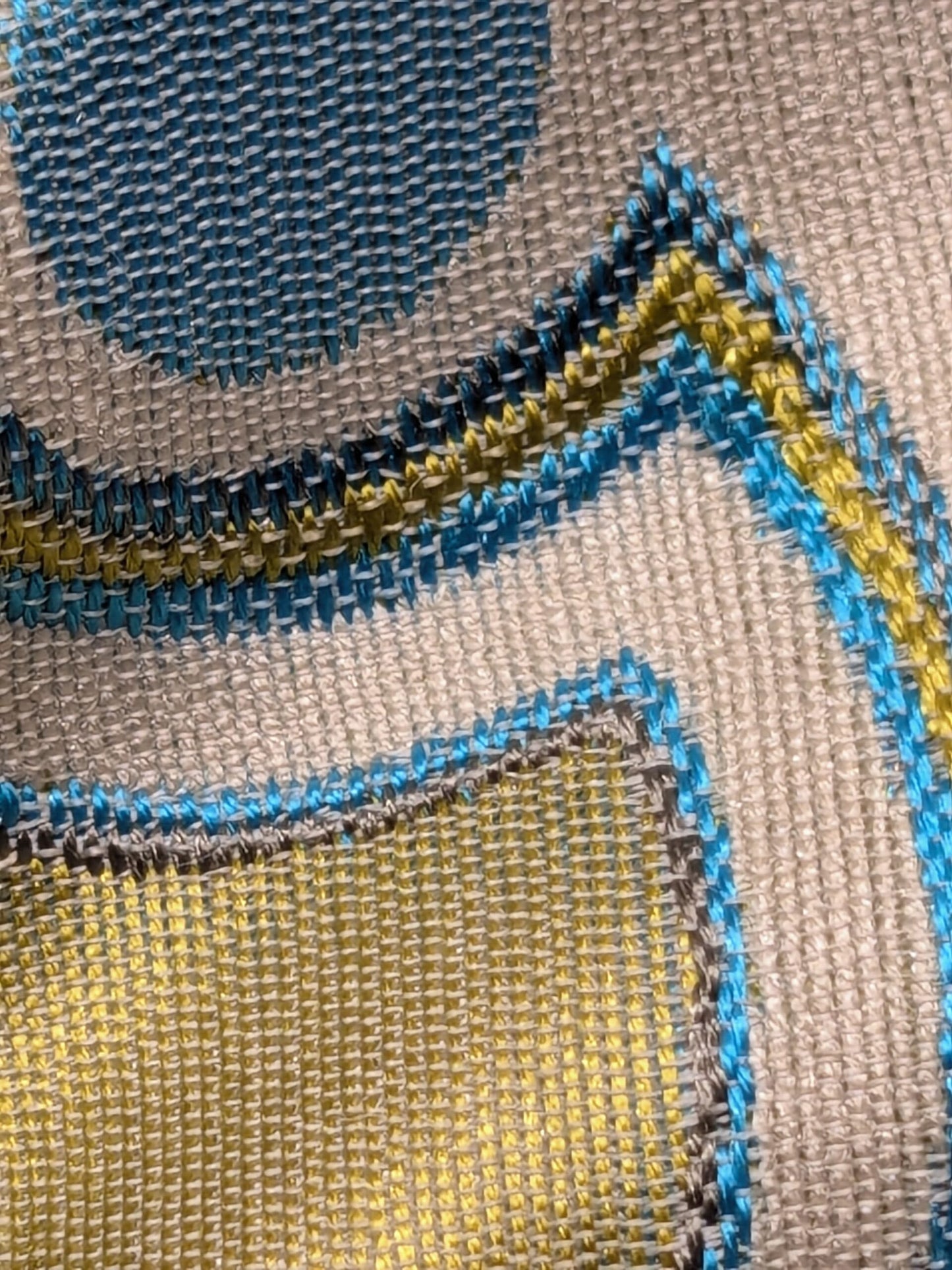 Special Order Kravet Couture Interpretation - Citron Teal Yellow Silk Jacquard Medallion MSRP USD 348/y
