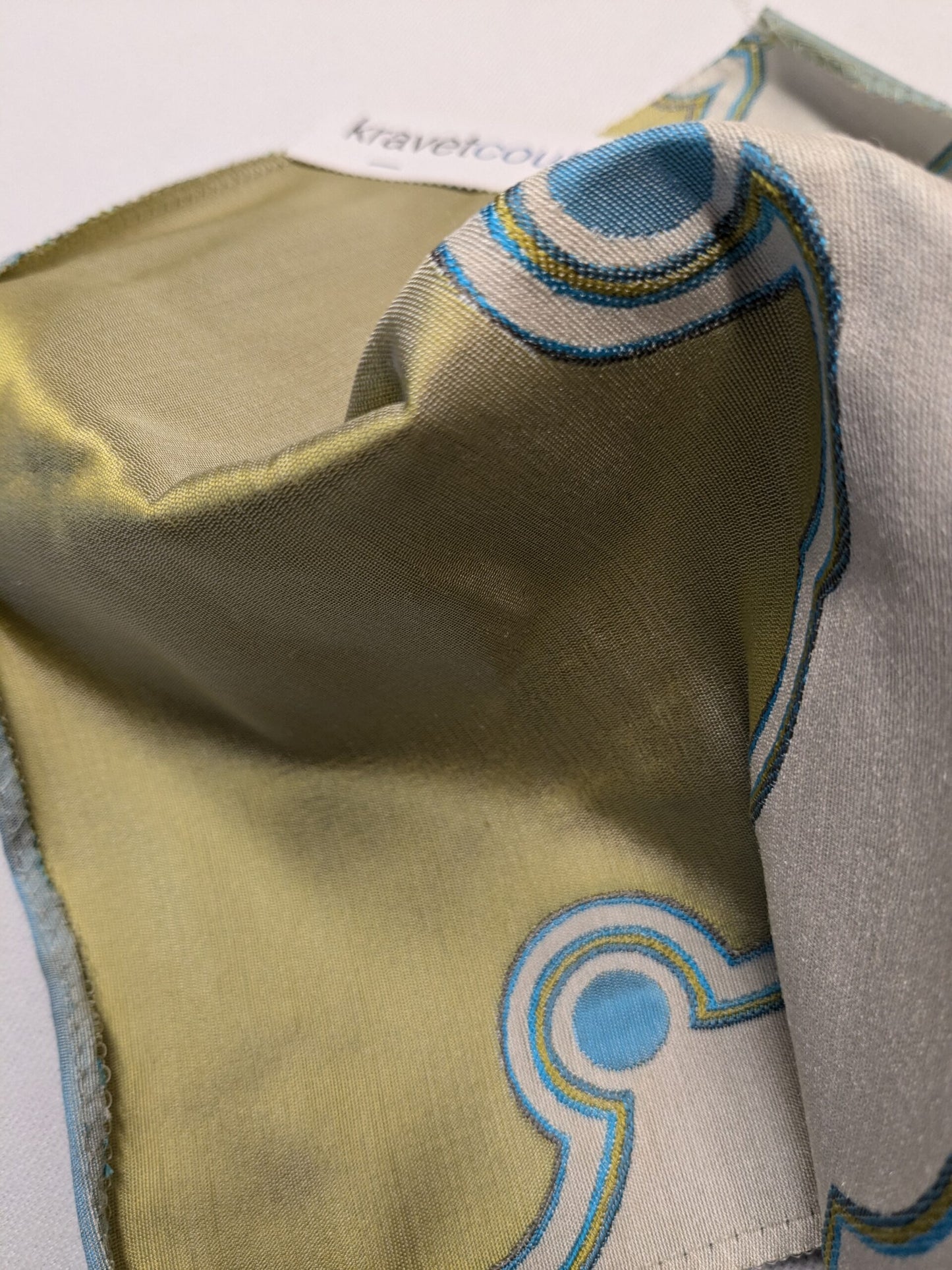 Special Order Kravet Couture Interpretation - Atmosphere Light Blue Beige Silk Jacquard Medallion MSRP USD 348/y