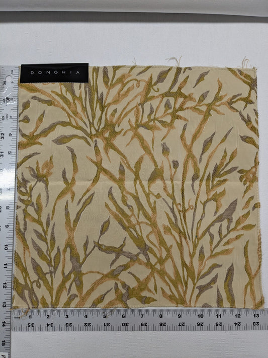 Special Order Donghia Nemo - Goldfish Gold Beige Seaweed Nautical Botanical Floral Cotton Tapestry MSRP USD302/y