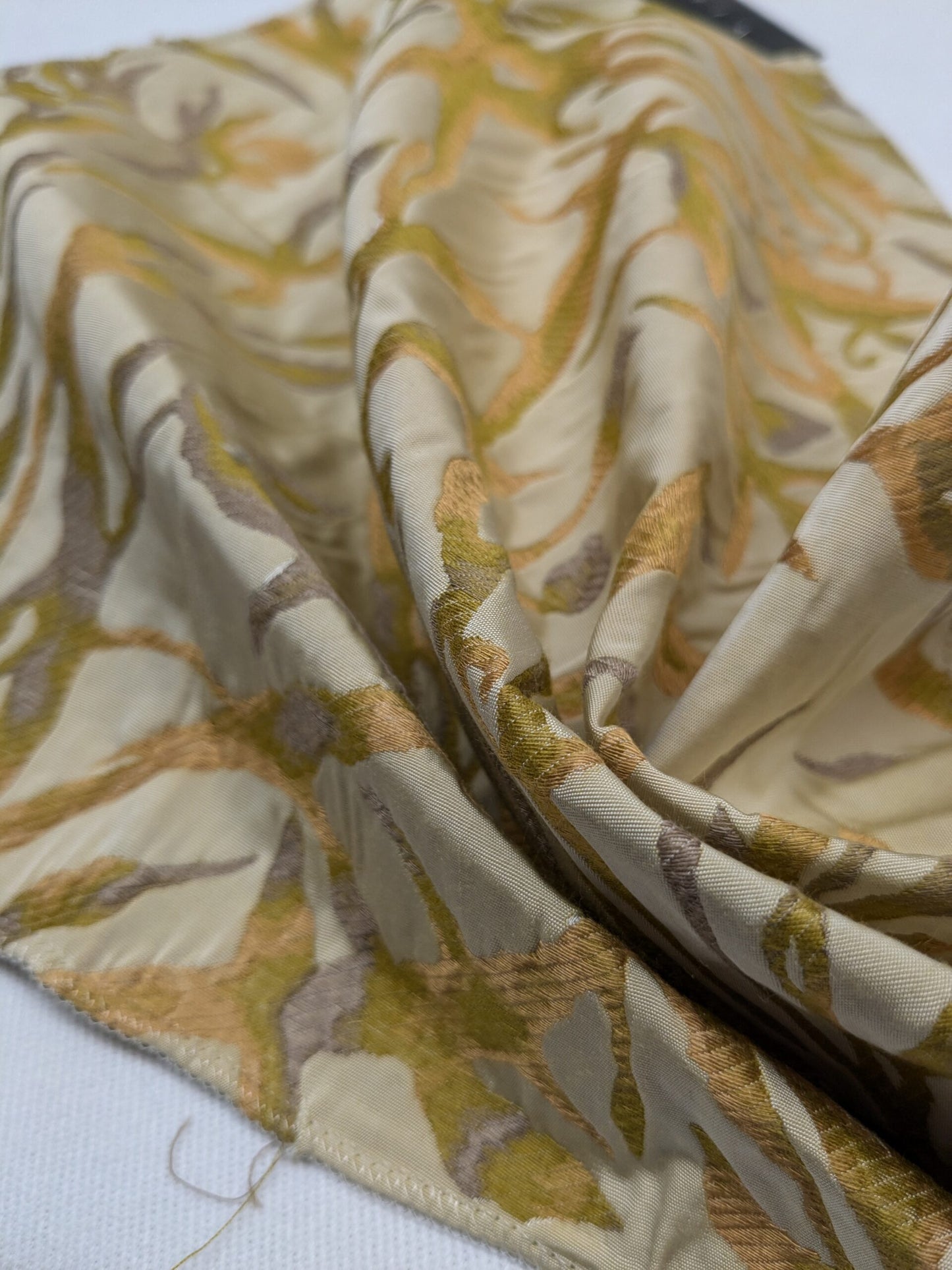 Special Order Donghia Nemo - Goldfish Gold Beige Seaweed Nautical Botanical Floral Cotton Tapestry MSRP USD302/y