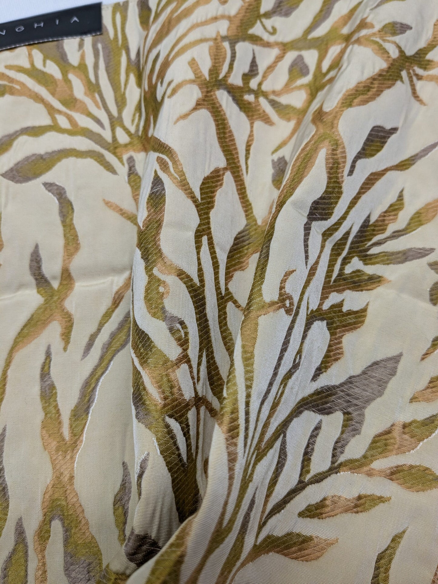 Special Order Donghia Nemo - Goldfish Gold Beige Seaweed Nautical Botanical Floral Cotton Tapestry MSRP USD302/y
