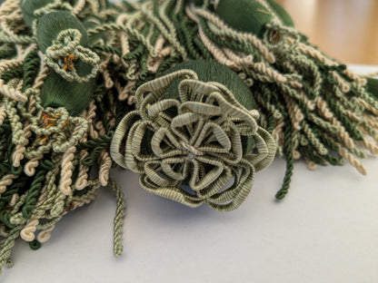 Scalamandre Hampton Court Tieback Moss Green and Beige Tassel MSRP USD 1058