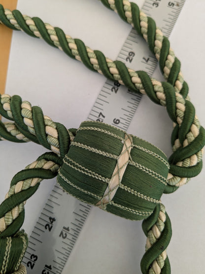 Scalamandre Hampton Court Tieback Moss Green and Beige Tassel MSRP USD 1058