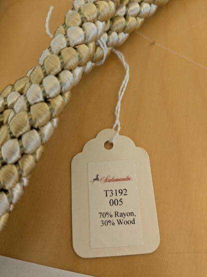 Scalamandre Tulip Tieback Olive Cream Gold Tassel Rayon Cotton Wood MSRP USD 1,996