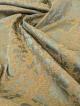 Lee Jofa Romantic Silk Vine Stripe Seaglass Blue & Bronze MSRP USD 196/Y