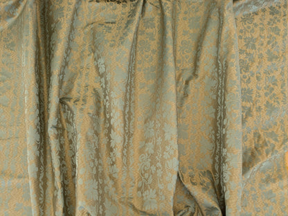 Lee Jofa Romantic Silk Vine Stripe Seaglass Blue &amp; Bronze MSRP USD 196/Y