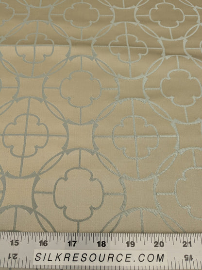 by yard Motif Blue Mist Medallion Asian Lattice From Scalamandre 100% Silk MSRP USD 304/Y